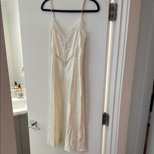 Elegant Cream Lace Slip Dress